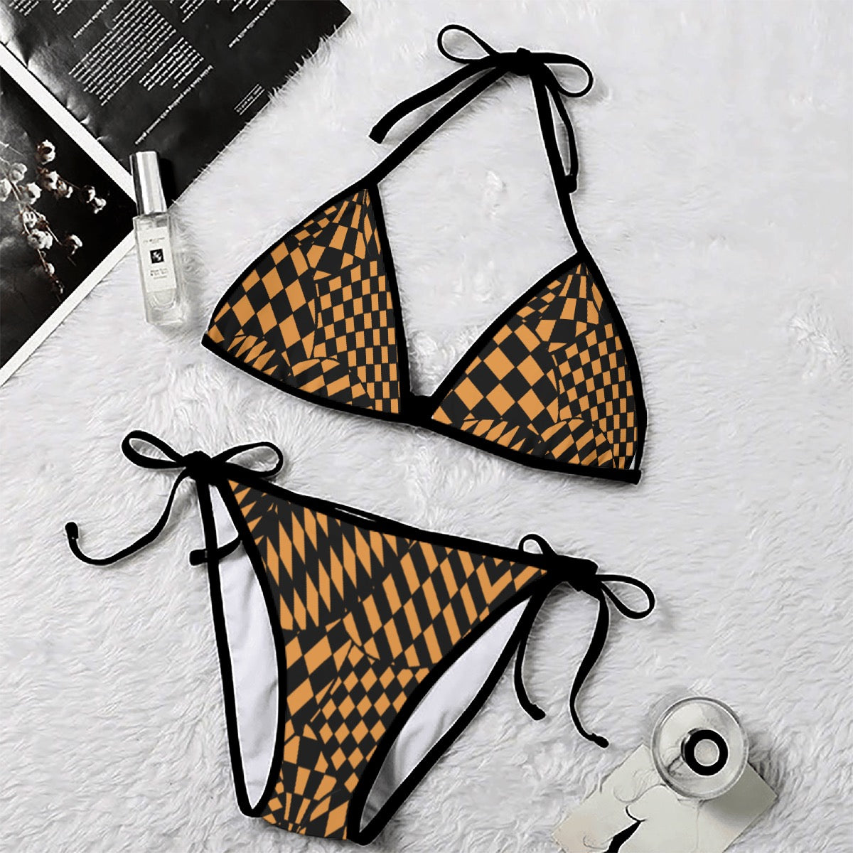 Orange Checkered Bikini