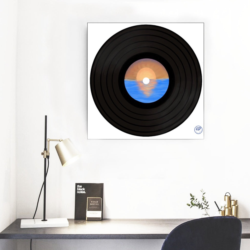 Framed Single Record | Ocean Sunset